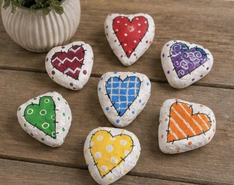 Pick Your Valentine Heart Painted Rock, Hand Painted Love Gift, Heart Decor, Anniversary Gift, Romantic Shelf Decor