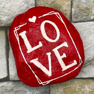 Red Love Stone With Picture Frame Design, Inspirational Decor, Unique ...