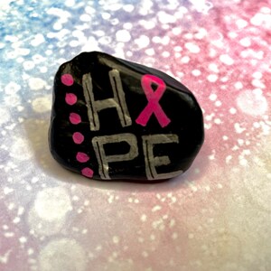 Hope, Breast Cancer Awareness, Pink Ribbon, October, Hand Painted Rock ...