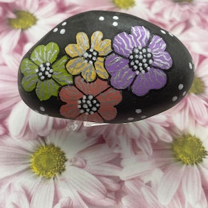 Pastel Flowers, Pebble Art, Painted Rock