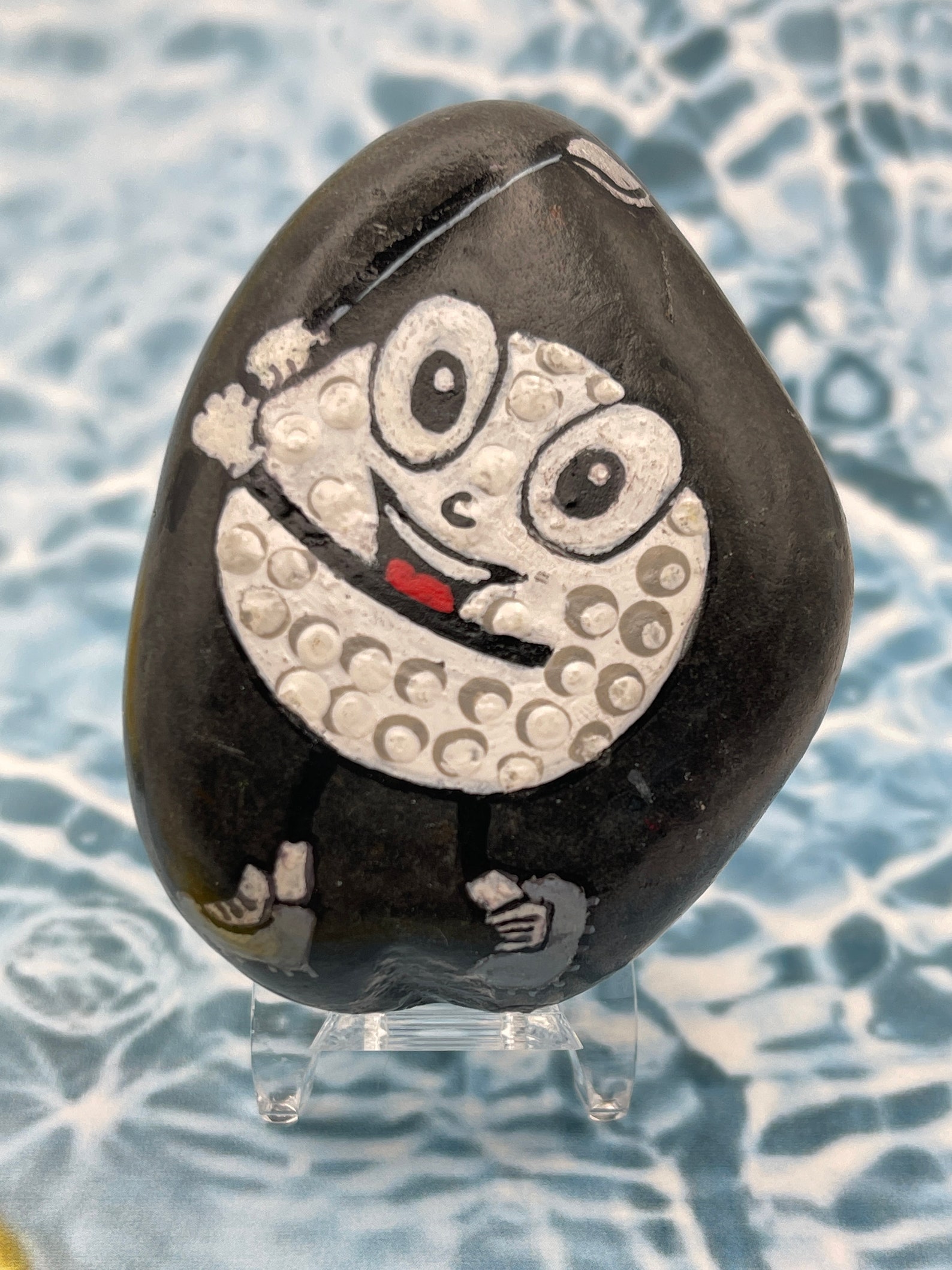 Golf Painted Rocks Whimsical Golf Ball Painted Rock, Golfer Gift, Golf Lover Decor, Tee ...