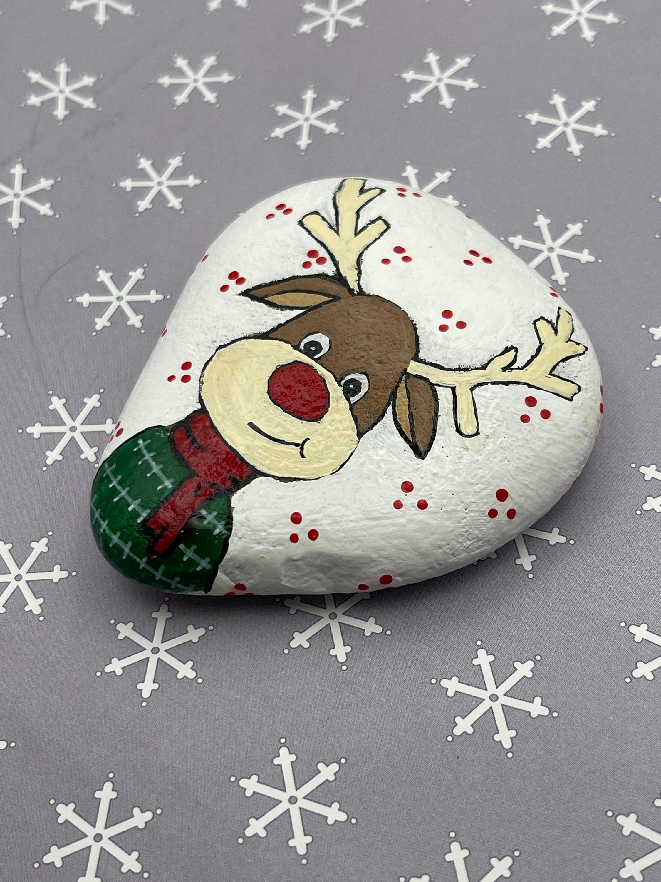 Rock Out Rudolph Images Rudolph Reindeer Wearing Sweater Winter Decor Painted Rock - Etsy