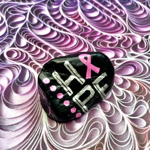 Hope, Breast Cancer Awareness, Pink Ribbon, October, Hand Painted Rock ...