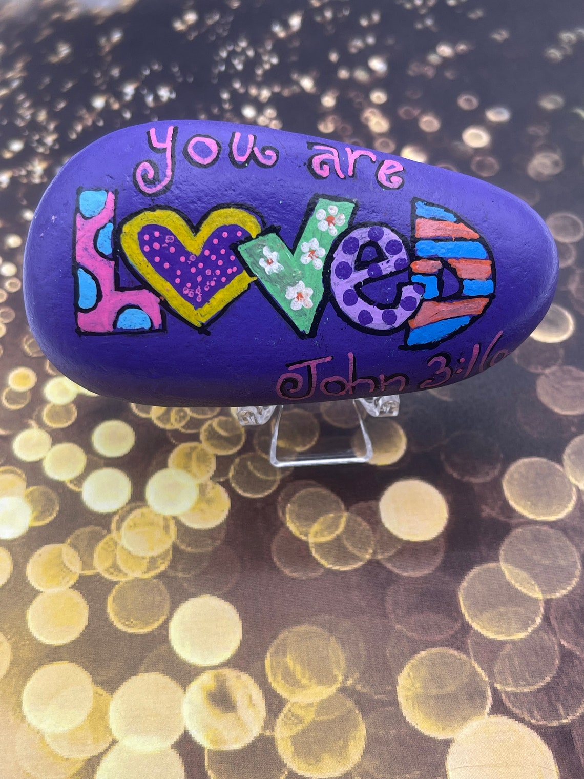 You Are Loved, John 3:16, Painted Rock, Religious Scripture, Kindness ...
