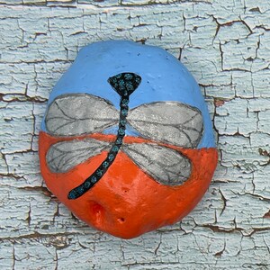 Summer Dragonfly, Painted Rock, Painted Stone Art