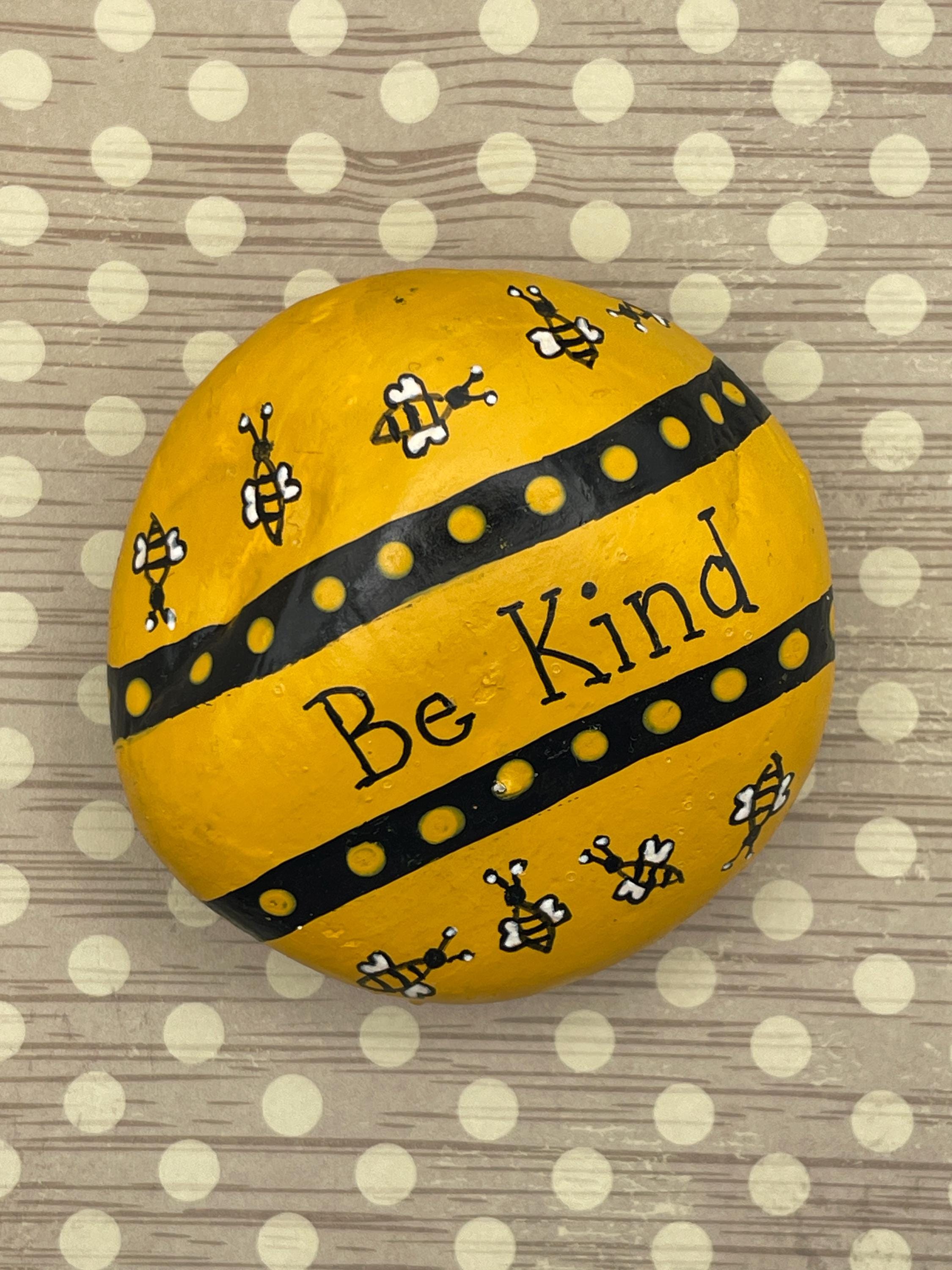 Bumble Bees Be Kind, Bee Summer Fun, Painted Rock, Painted Stone Art - Etsy