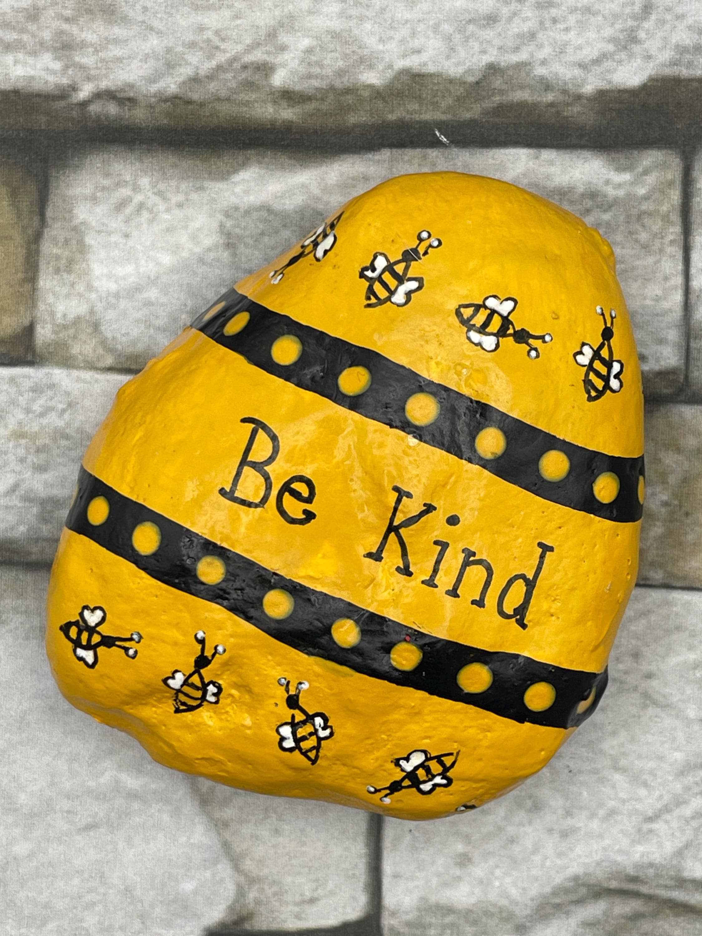Bumble Bees Be Kind, Bee Summer Fun, Painted Rock, Painted Stone Art - Etsy