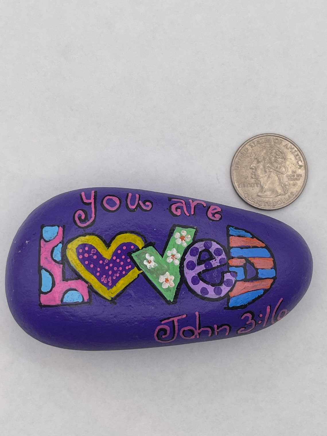 You Are Loved, John 3:16, Painted Rock, Religious Scripture, Kindness ...