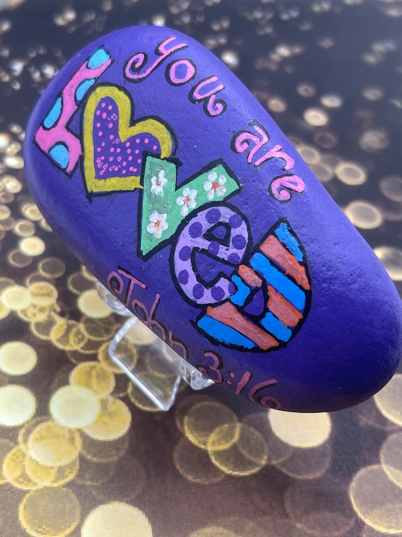 You Are Loved, John 3:16, Painted Rock, Religious Scripture, Kindness ...