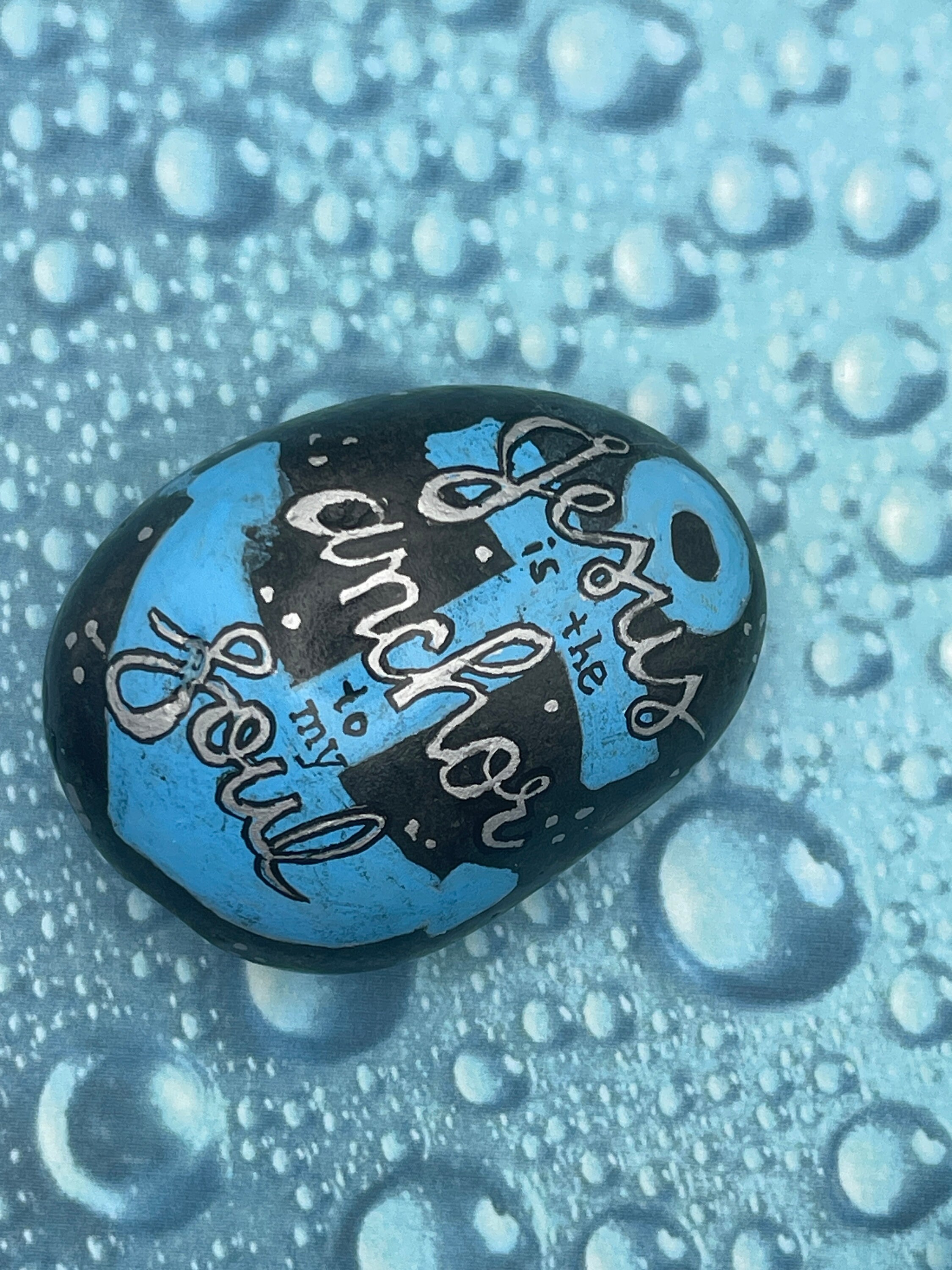 Jesus is the anchor to my soul inspirational painted rock religious
