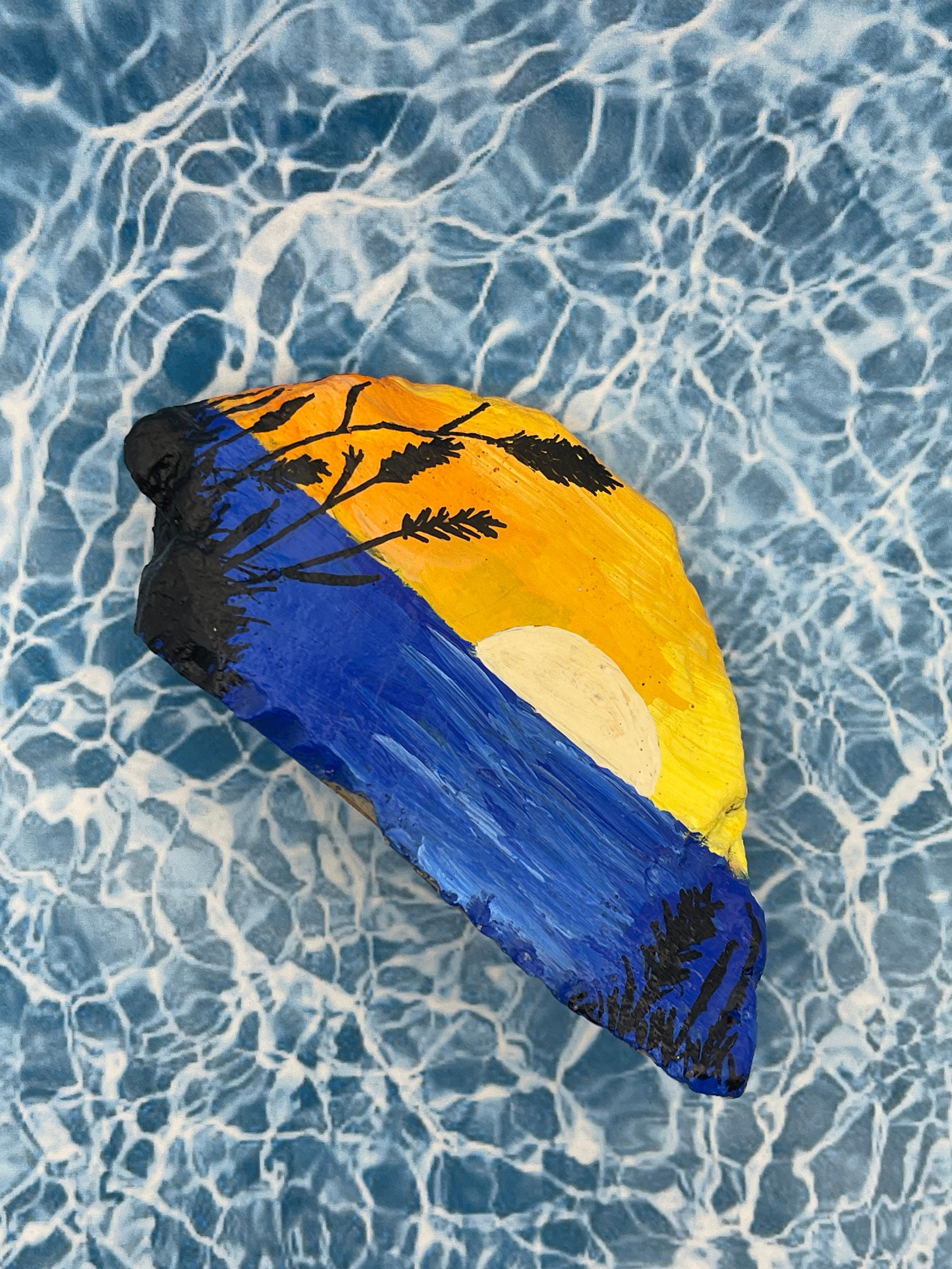 Lake Life Painted Rocks Sunset Painted Rock, Lake House Decor, Coastal Gift, Ocean Sunset Art ...