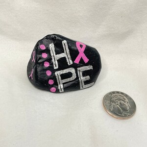 Hope, Breast Cancer Awareness, Pink Ribbon, October, Hand Painted Rock ...
