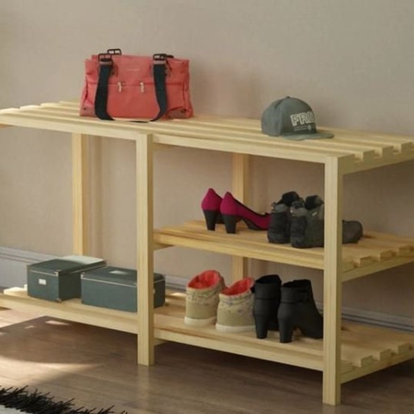 Shoe Storage Rack Plan/Storage Rack Plan/Shoe Storage Plan/Wood Shelf Plan/DYI/Coat Rack/Coat Rack Shoe Rack/Woodworking