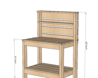 DIY Potting Bench Plans/And Easy To Make From Basic Lumber/Outdoor Table Plans/Super Easy and Looks Great