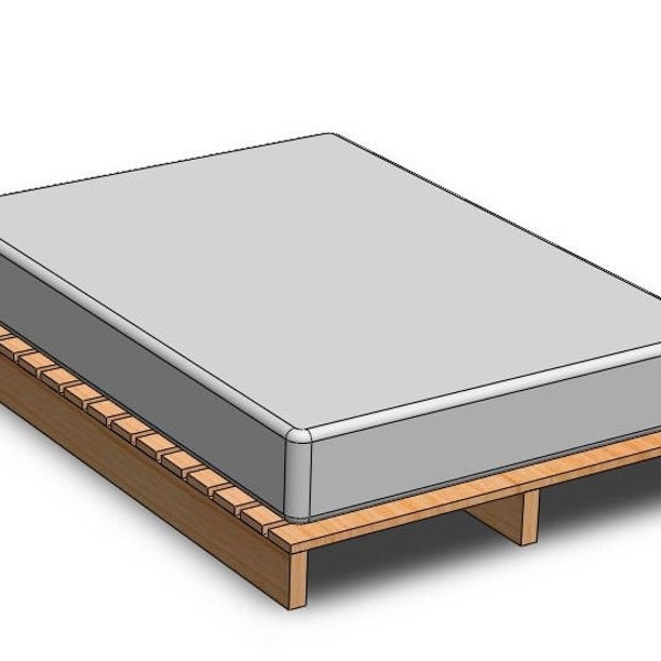 DYI Plans KING/Modern Platform Bed/Minimalist Wooden Bed/King Size/PDF/Wooden Plan