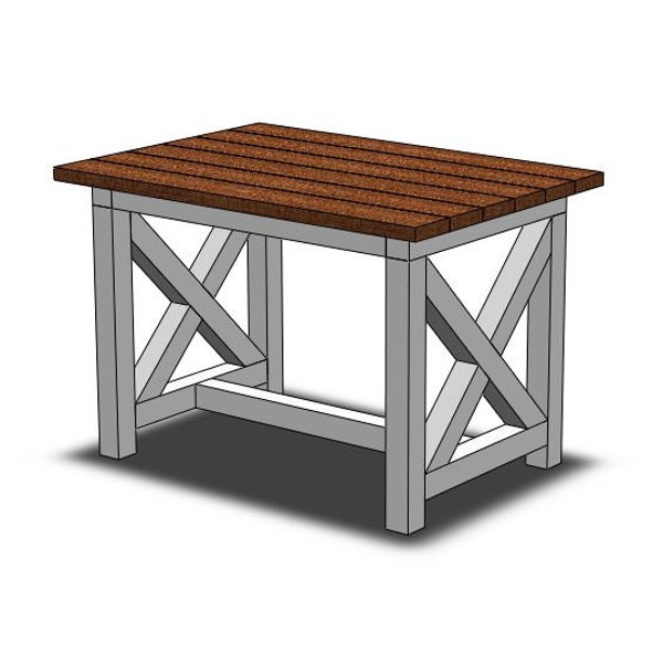 DIY Farmhouse Coffee Table Plans | Woodworking Plans, DIY furniture, DIY Plans, Living Room Furniture, Farmhouse Furniture, Rustic