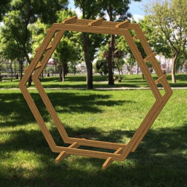 Portable Hexagon Wedding Arbor/DIY Plans PDF/Collapsible Arch Build Instructions/Hexagonal Arch Building Plans