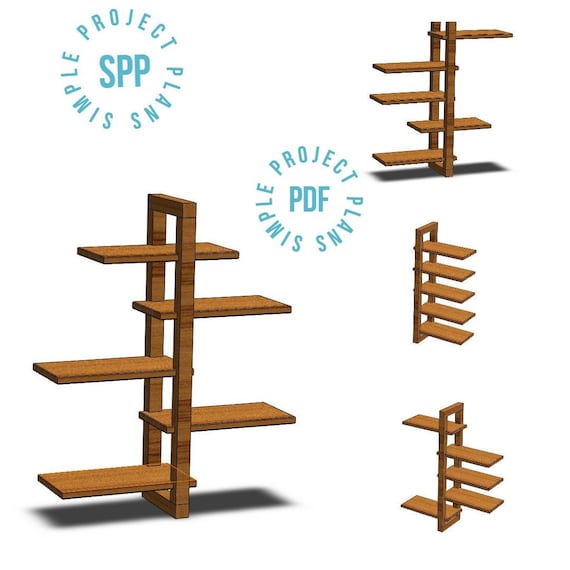 Easy Bookshelf PLANS/DIY Shelving Storage/woodcraft Plans Etsy
