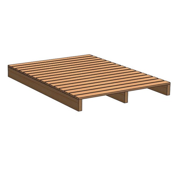 DYI Plans /FULL/Modern Platform Bed/Minimalist Wooden Bed/Full Size/PDF/Wooden Plan