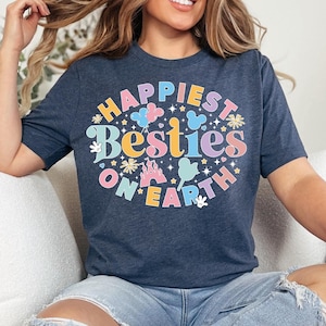 Chemise Besties on Earth, chemise parc à thème Disney, chemises famille WDW, chemise amis Disney, chemise Disneyland, chemise Disney World
