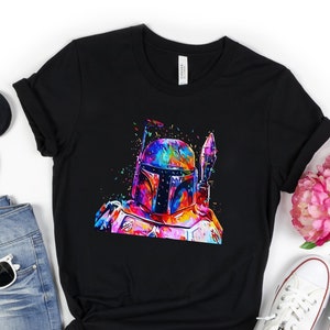 Star Wars Mandalorian Head Shirt, Star Wars Neon Graphic T-Shirt, Star Wars Shirt, Star Wars Retro Shirt, Star Wars Vintage Shirt