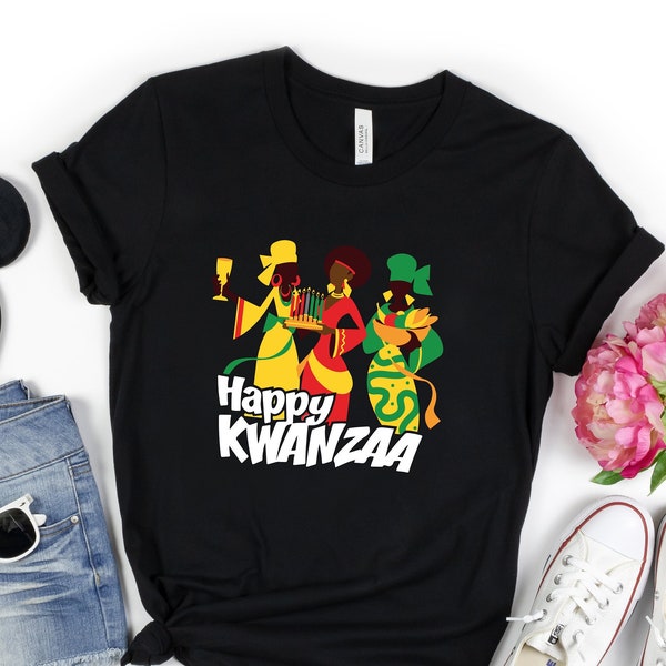 Women's Kwanzaa Shirt, Happy Kwanzaa Shirt, Kwanzaa Celebration Shirt, Kwanzaa Gift, African Culture Holiday Shirt, Kwanzaa Outfit For Girls