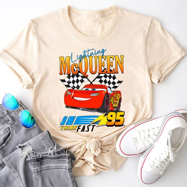 Vintage McQueen Shirt, Retro Car Shirts, Piston Cup Shirt, Cars Theme Birthday Shirt, McQueen 95 T-shirt, Cars Land Shirt