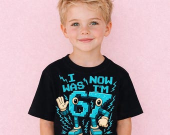 I Was 6 Now I Am 7 Birthday Shirt: 6 7 Birthday T-Shirt, Birthday Boy Girl Sweatshirt, Kids Birthday Party Shirts, 6 7 Funny Meme Tees