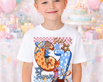 Zootopia Nick Wilde Shirt, Disney Geburtstag Shirt, 6 7 Geburtstag Junge Mädchen T-Shirt, alles Gute zum Geburtstag Party Shirt, Zootopia Judy Hopps Liebe Paar T-Shirt
