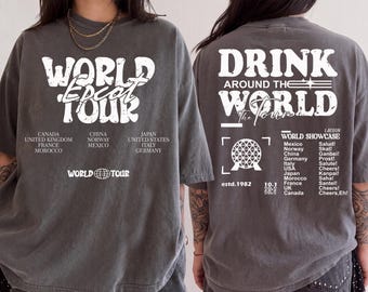 Comfort Colors® Drink Around the World Shirt, EPCOT Shirt, World Showcase Tee, Disney World Trip Shirt, Disney Travel Tee, Disney Parks Tees