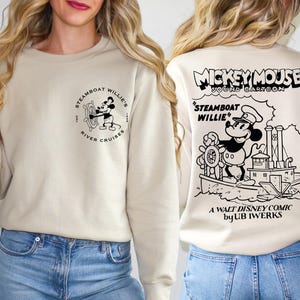 Shirt Steamboat Willie's River Cruises, Mickey Mouse Sound Cartoon T-shirt, Disney Family Adventure Trip-trui, Mickey Cartoon Opening T-shirt
