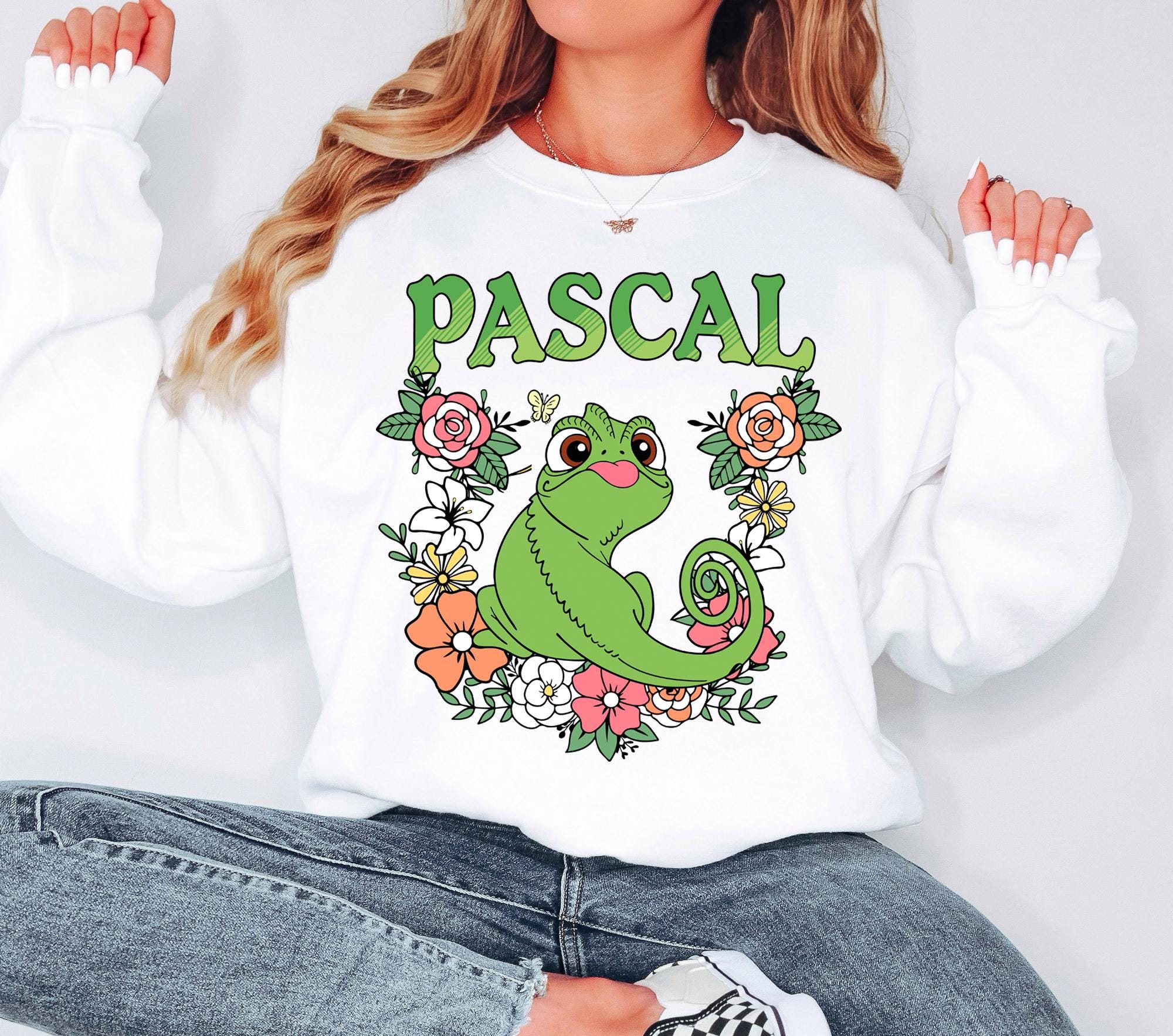 Disney Tangled Floral Pascal Shirt, Disney Flower Pascal T-Shirt, Disney Rapunzel And Little Friend Sweatshirt, WDW Family Trip Sweater