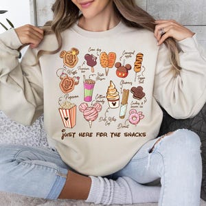 Just Here For The Snacks Sweatshirt, Disney Mickey Snacks Shirt, Disney Food T-Shirt, Disneyworld Family Vacation Tee, WDW Bestie Trip Shirt