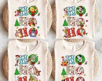 Ho Ho Ho  Characters Shirt, Mickey & Friends Christmas T-Shirt,  Holiday Ho Ho Ho Sweatshirt, Cute  Xmas Tees