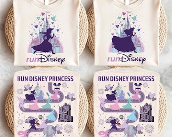 Camiseta de la Media Maratón de Princesas 2026: Camiseta de Princesas Disney para Correr, Camiseta de Fin de Semana de la Maratón de Disney World, Suéter de Bella para Correr de Cenicienta, Moana