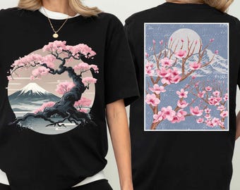 Japanese Sakura Shirt, Pink Cherry Blossom T-Shirt, Spring Cherry Tree Sweatshirt, Japan Lover Sweater, Sakura Shirt, Japanese Tree Tees