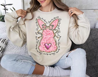 Jesus Loves His Peeps Shirt, Christian Easter Tee, Easter Bunny T-Shirt, Bible Verse Sweater, Happy Easter Day Sweatshirt, Easter Vibes Tee