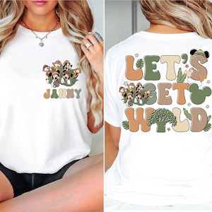 Let&#39;s Get Wild Safari Shirt, Disney Mickey And Friends T-Shirt, Custom Animal Kingdom Shirt, Family Safari Trip Shirts, Disney Park Tees