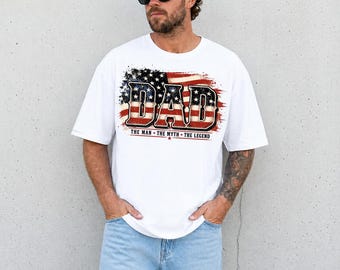 Patriotic Dad Shirt, The Man The Myth The Legend T-Shirt, USA Flag Father Shirt, Retro Legend Dad Sweatshirt, Happy Father's Day Gift Tees