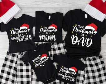 My First Christmas Shirt, First Christmas Mom Tee, First Christmas Dad Shirt, 1st Christmas Matching Family Shirt, Custom Family Christmas