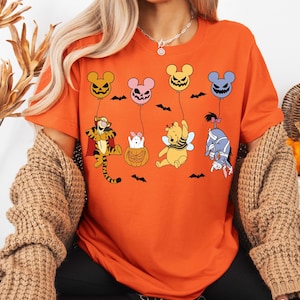 Winnie The Pooh And Friends Halloween Shirt, Disney Halloween Season T-Shirt, Disneyland Halloween Family Trip Shirt, Spooky Pooh Bear Tees