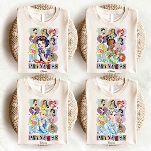 Disney All Princess Character Shirt, Cinderella T-Shirt, Snow White Sweatshirt, Jasmine Tee, Rapunzel Shirt, Little Mermaid Tee, Belle Shirt