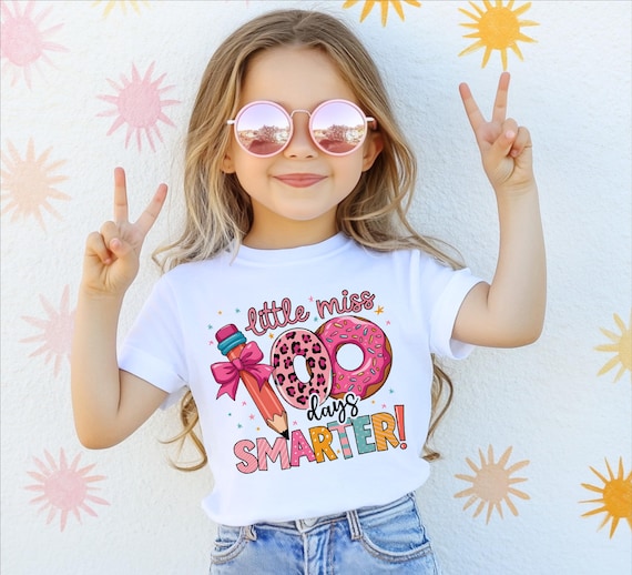 100 Days Smarter Shirt, 100 Days Celebration Sweater, Girls School T-Shirt, 100 Days of School Sweatshirt, Back To School Girl Tee