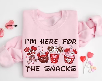 I'm Here For The Snacks Valentine Shirt, Disney Valentine's Day T-Shirt, Disney Snacks Sweatshirt, Disneyland Love Shirt, Snack Lover Tees