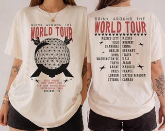 Comfort Colors® Drink Around the World Shirt, EPCOT T-Shirt, Disney World Trip Shirt, World Showcase Shirt, Disney Vacation Travel Tees