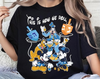 This Is How We Roll Shirt, Happy Hanukkah T-Shirt, Jewish Mickey And Friends Shirt, Chanukah Tees, Festival of Lights Celebration Tee