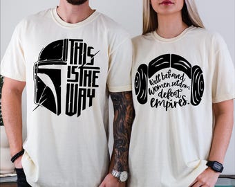 This Is The Way-shirt, Mandalorian-shirt, Mandalorian Head-shirt, Galaxy's Edge-shirt, Galaxy Wars-shirt, Star Wars-shirt, Disney herenshirt