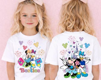 Disney Besties Shirt, Minnie & Daisy Duck T-Shirt, Magic Kingdom Bester Freund Shirt, Kinder Disney Squad Shirts, Disney World Mädchen Reise T-Shirts
