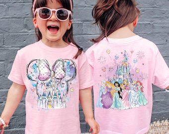 Fairy Tale Castle Kids Shirt, Cute Royal Princess Tee, Princess Birthday Party Shirt, Magical Kingdom Vacation Shirt