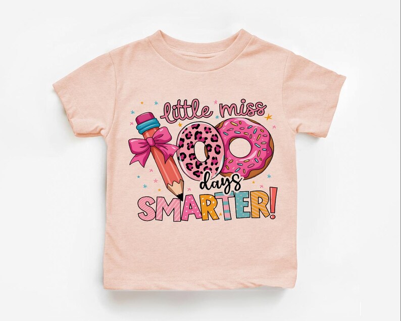 Little Miss 100 Days Samrter Shirt, 100 Days Celebration Sweater, Girls School T-Shirt, 100 Days of School Sweatshirt, Back To School Tee
